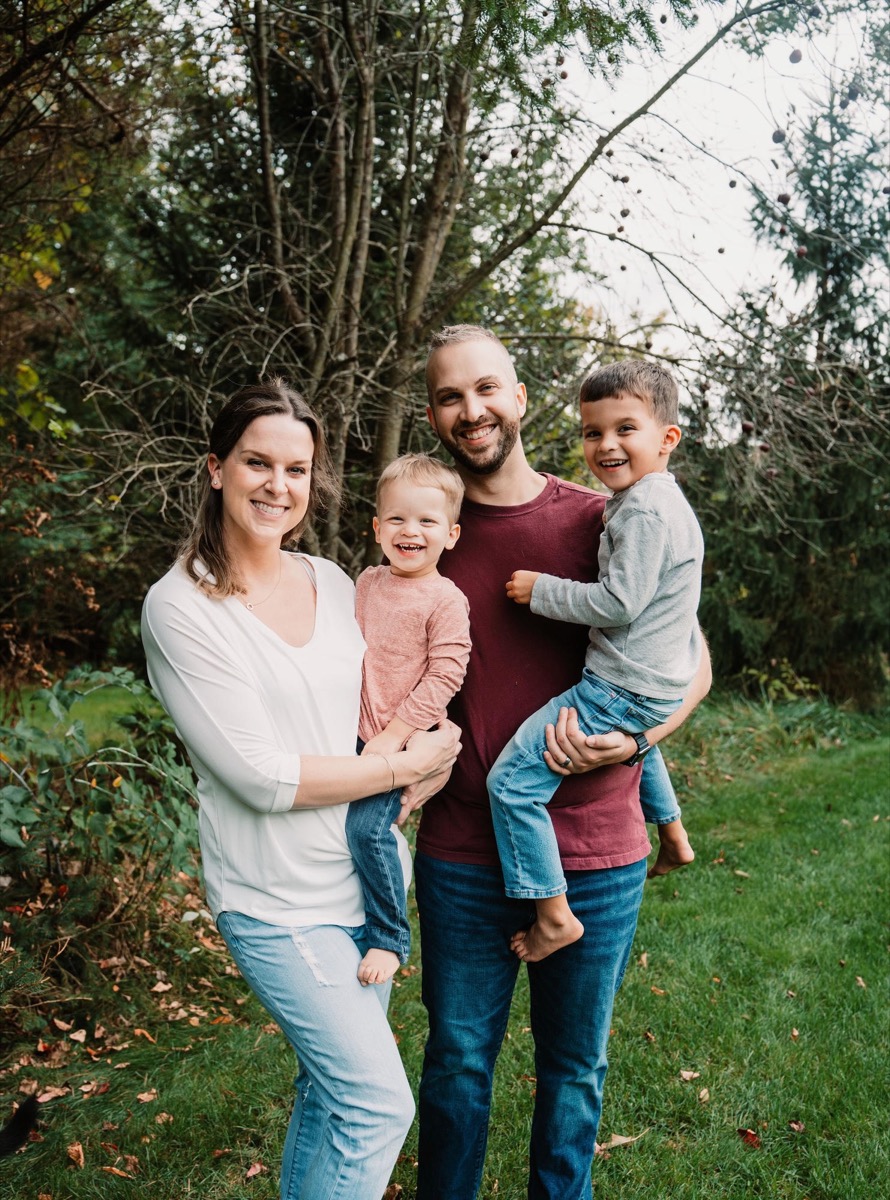 Bret Myers with his family outdoors